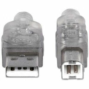 Cable Manhattan USB A-B v2.0 1.8m plata marca Manhattan