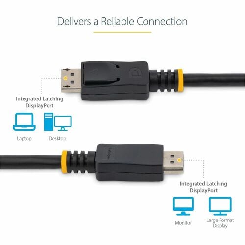 Cable de 2 metros Certificado DisplayPort 1.2 4k con Cierre de Seguridad