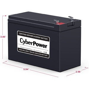 Unidad de batería CyberPower RB1280, 7200mAh, 12V DC, Lead Acid