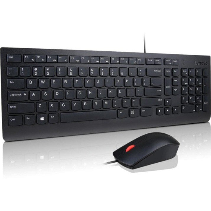 Combo teclado y mouse Esencial Lenovo, Alámbrico, USB, Negro