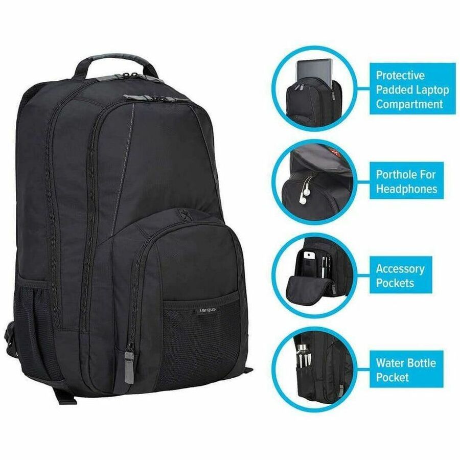 Mochila Groove CVR617 Targus, Para laptop, Negro