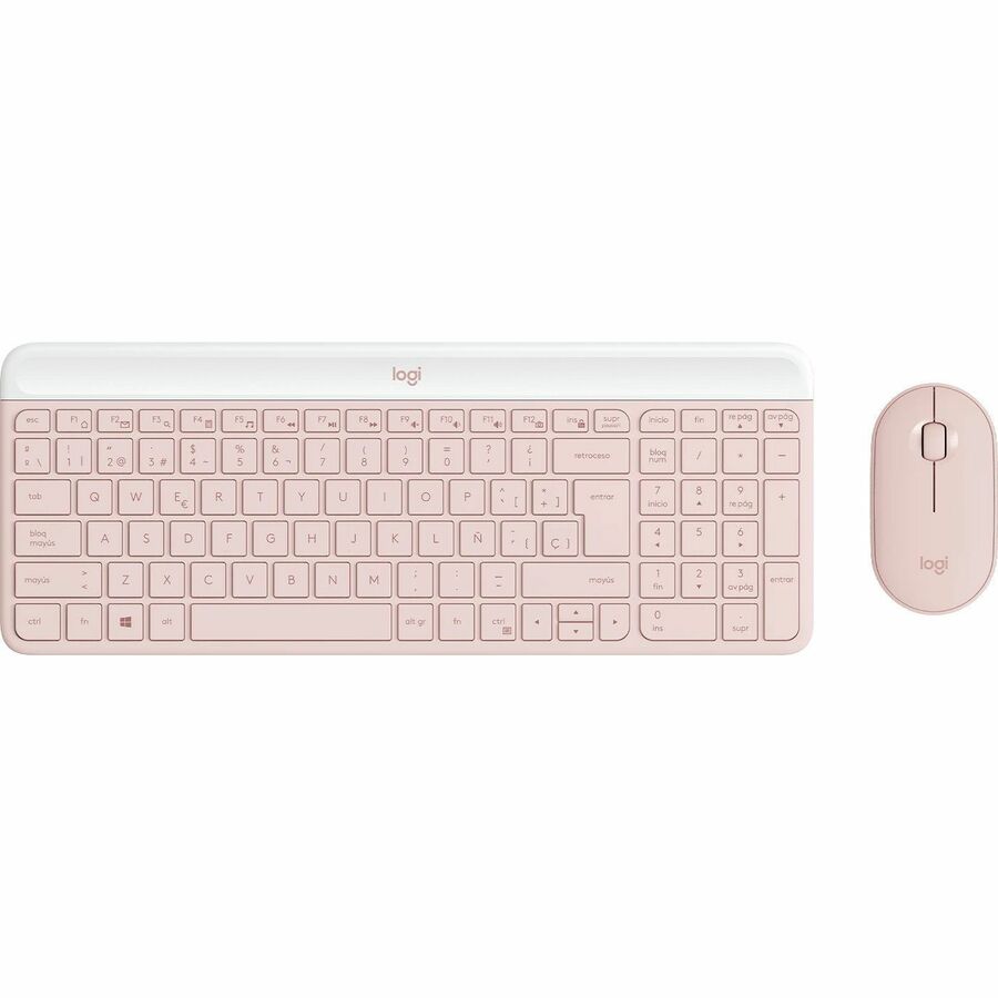 Teclado y mouse MK470 Slim Logitech, Rosa