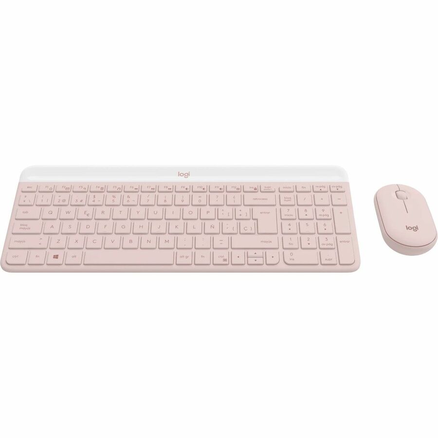 Teclado y mouse MK470 Slim Logitech, Rosa