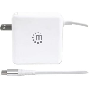 Cargador de energía PD con cable USB-C integrado, 60 W, Manhattan