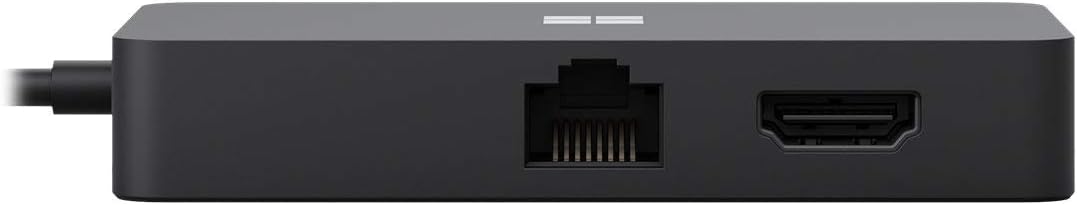 Base de conexión MICROSOFT para Notebook/Tableta/Monitor - 2 x puertos USB - USB tipo-C - Red (RJ-45) - HDMI - VGA - Cableado, negro