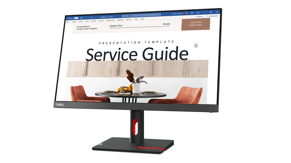 Monitor LED Lenovo ThinkVision S24i-30 de 24", Class Full HD, relación 16:9, color negro oscuro