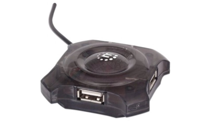 Hub Manhattan USB v2.0 4 puertos negro económico