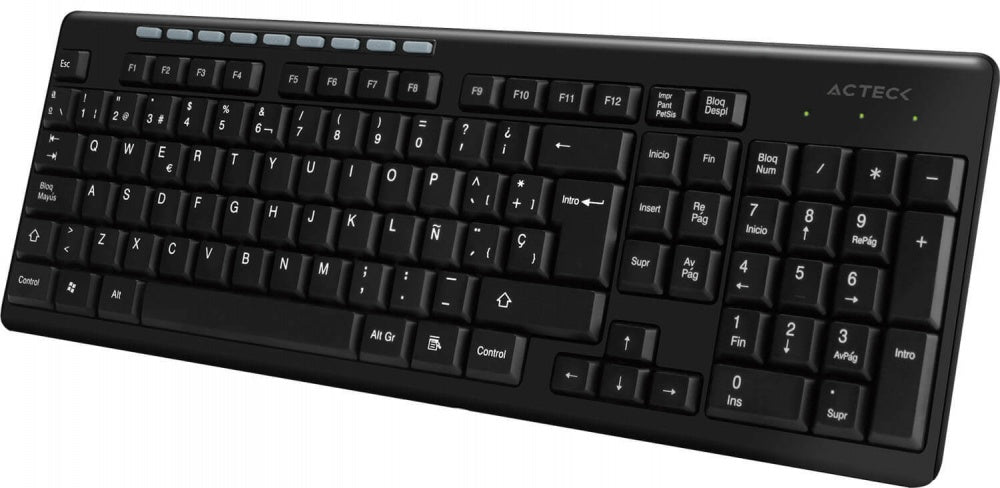 Acteck Teclado Multimedia Inspire T1215 Inalámbrico, Negro