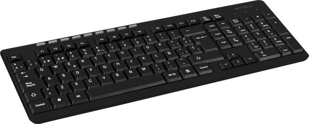 Acteck Teclado Multimedia Inspire T1215 Inalámbrico, Negro