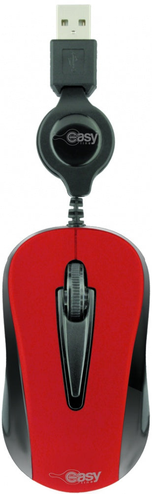 Mini mouse óptico retractil Perfect Choice, Rojo