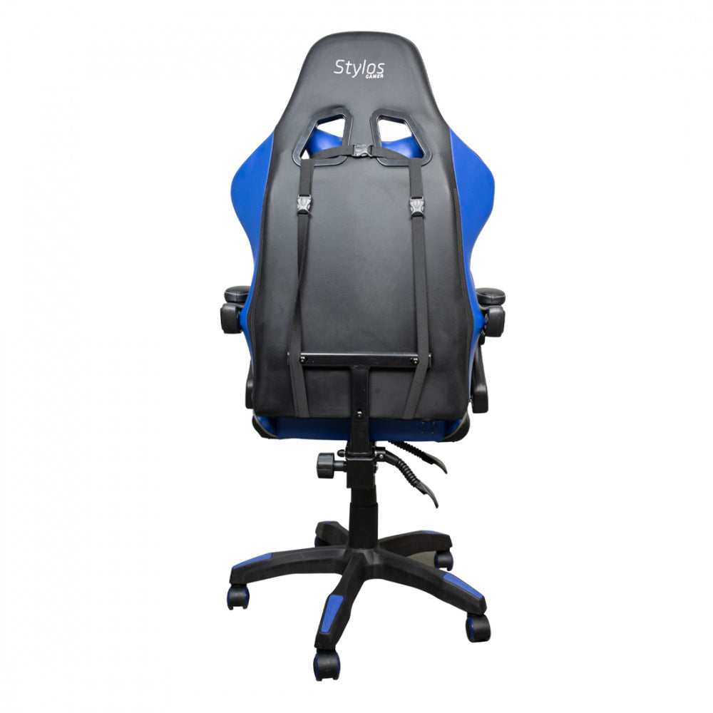 Silla Stylos Gamer Xzeal Negro y Azul, Ajustable, 145Grados