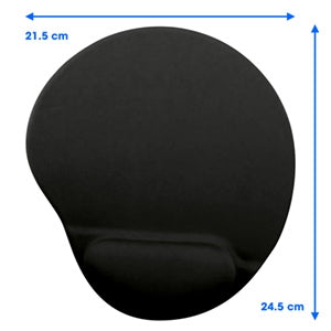Mousepad con descansa muñecas de gel BRobotix, 20x23cm, Grosor 20mm, Negro