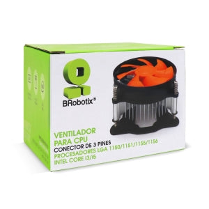 BROBOTIX VENTILADOR CPU SOCKET 3PINS LGAFAN 1155/1156 BROBOTIX