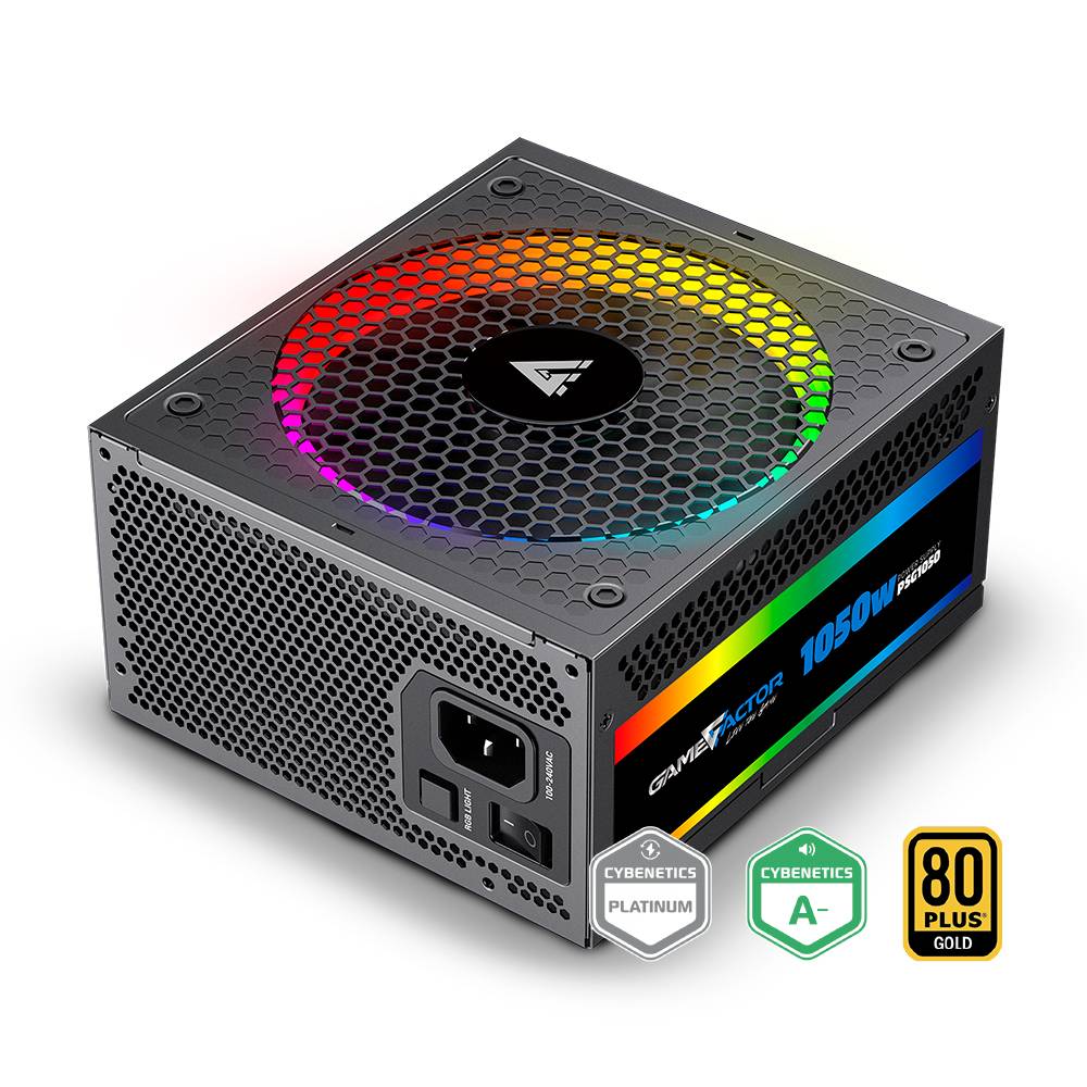 Game Factor PSG1050 ATX12V, ATX Modular Fuente de alimentación, 1.05kW, Interno, 120V AC, 230V AC Entrada: 3,3V DC, 5V DC y 12V DC
