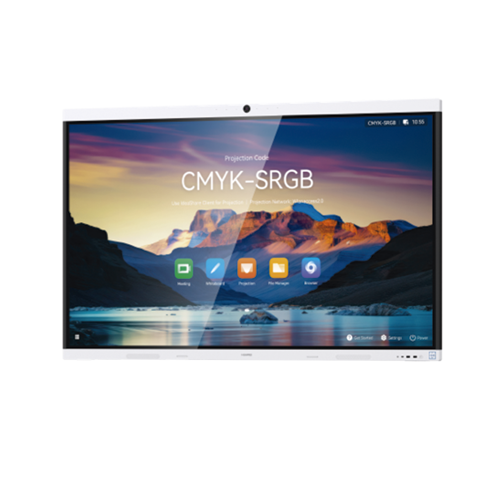 Pantalla interactiva Huawei IdeaHub B3, 65", 4K UHD, Harmony, Wi-Fi 6, Seguimiento de Voz, BYOM, Administración desde la Nube Gratis, blanco Jade