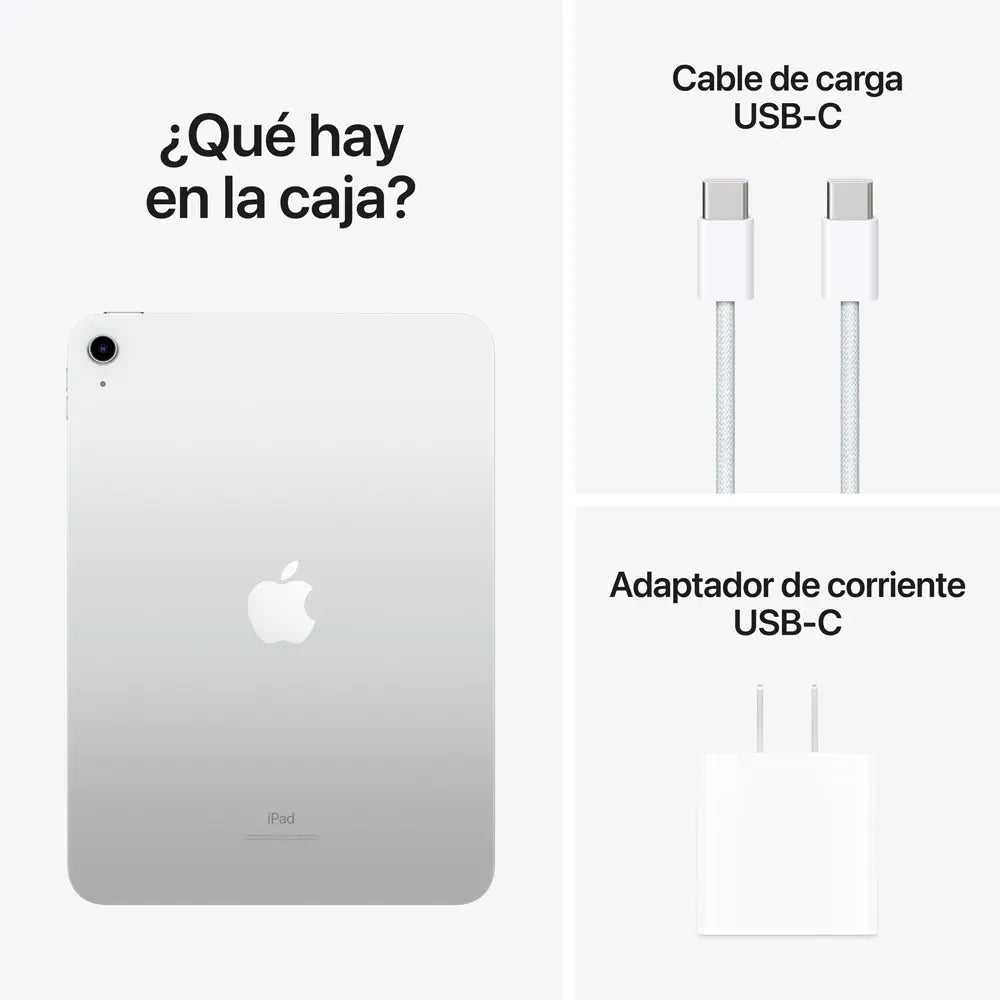 Apple iPad 10 Retina 10.9", 64GB, Wi-Fi, Plata (10.ª Generación)