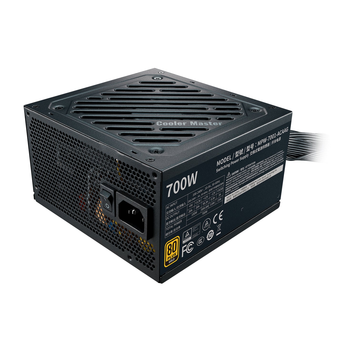 Fuente de Poder Cooler Master G700 Gold 700W 80 Plus ATX