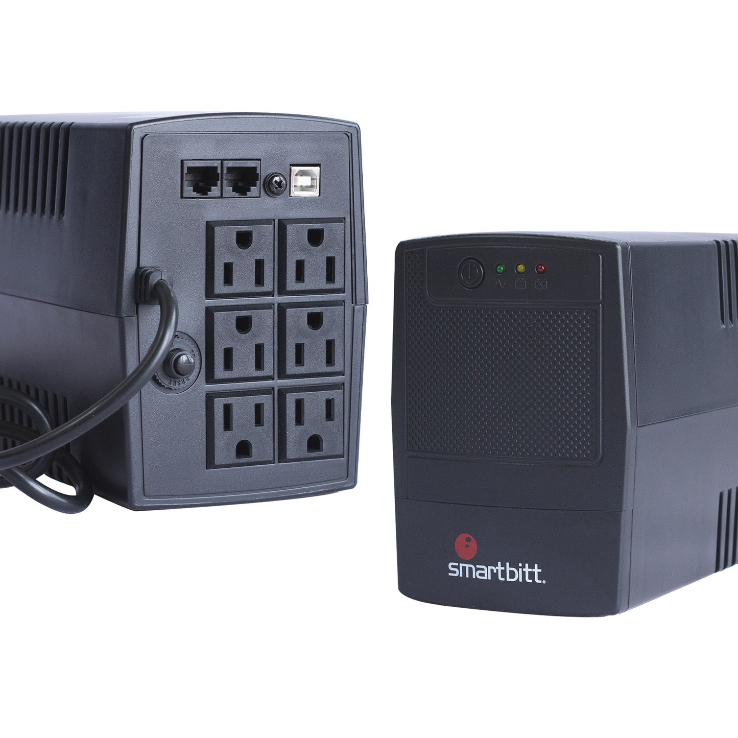 Smartbitt UPS de línea interactiva SBNB1000USB 1000VA/500 Watts, 6 contactos, protección de línea telefónica RJ-1 y puerto USB para monitoreo y software