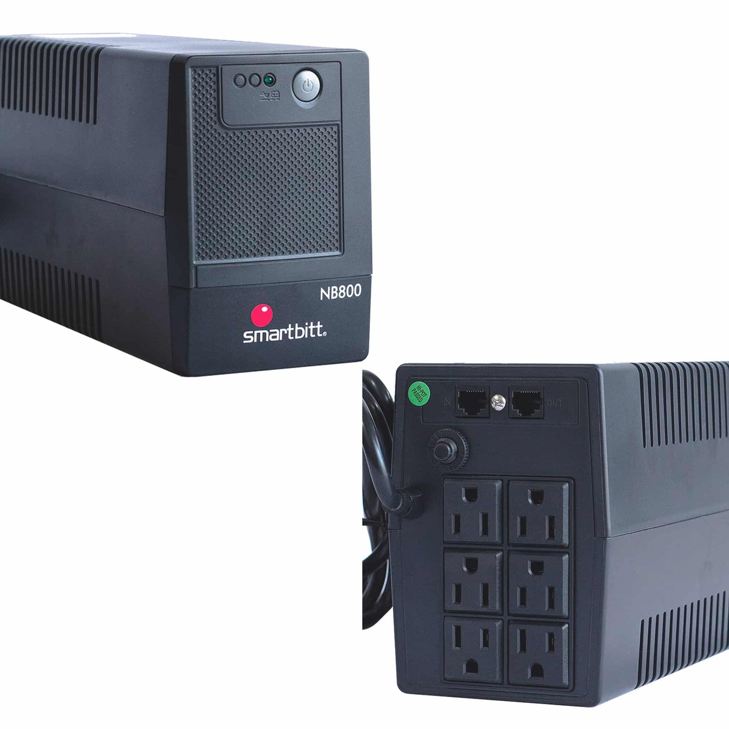 No-Break Smartbitt SBNB800, 800VA/400 Watts, 6 contactos, protección de línea telefónica RJ-11