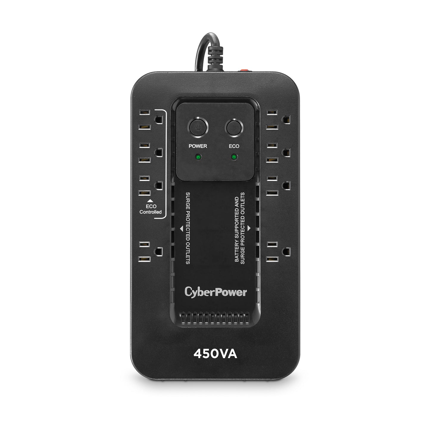 UPS Cyberpower 450VA/260W, Standby, Gabinete Compacto, 8 puertos NEMA 5-15R, Protección línea telefónica RJ11, puerto de comunicación USB