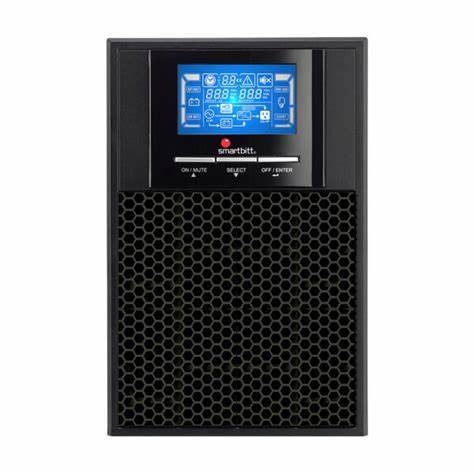 UPS Smartbitt SBOL1KT-1, Online, Torre, 1000 VA/ 900 Watts, 3 Contactos, topología de doble conversión, Puerto Serial, USB, Pantalla LCD