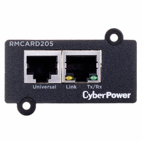 CyberPower Network Power Management RMCARD205, Adaptador de gestión de alimentación remota, 2 Puertos de red (RJ-45), Negro
