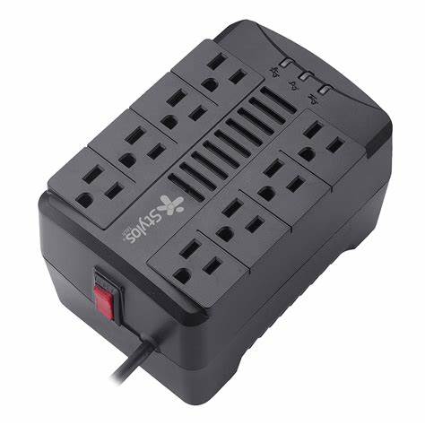 Regulador Stylos 480W RE480, 8 Contactos/Entrada 120Vc/Salida 1000VA, color Negro