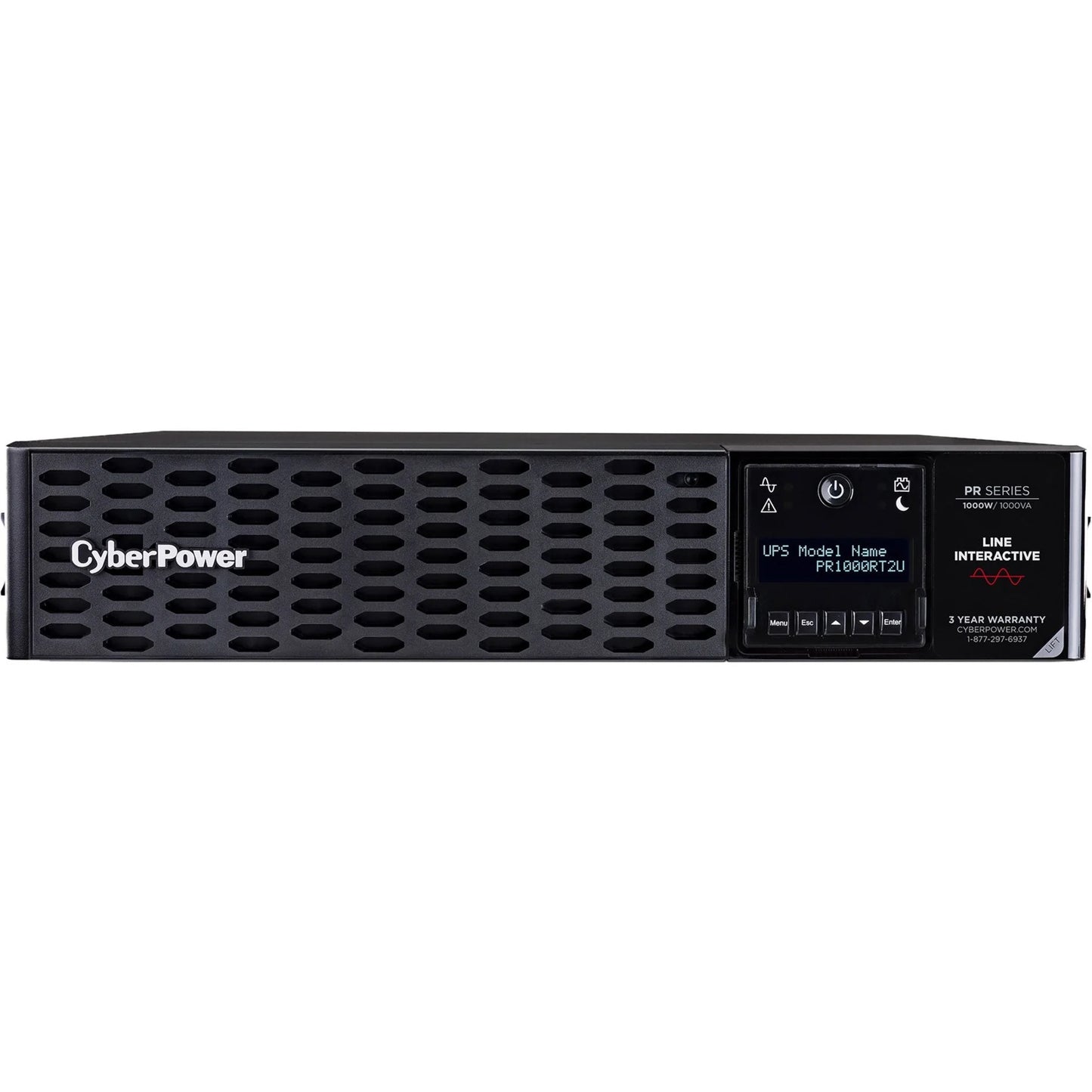 UPS de línea interactiva CyberPower PR1000RT2U, 1kVA, 2U Rack/Torre, 3 Horas de Recarga, 7Minutos Stand-by, 120V AC Entrada, 100V AC, 110V AC, 120V AC, 125V AC Salida, 8 NEMA 5-15R