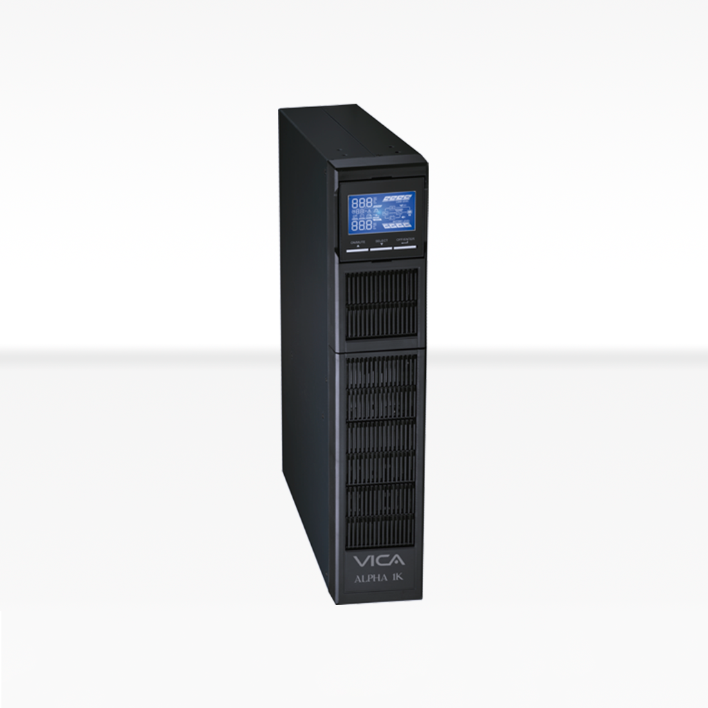 VICA UPS Online Alpha 1K, capacidad 1000VA / 1000W, Diseño Rack/Torre, doble conversión en línea con factor de potencia unitario