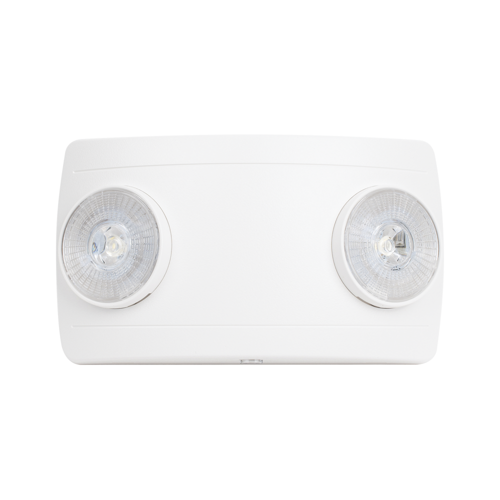 Luz de Emergencia Dual LED ultra compacta/150 lúmenes/Luz fría/Batería de Respaldo Incluida/Botón de test