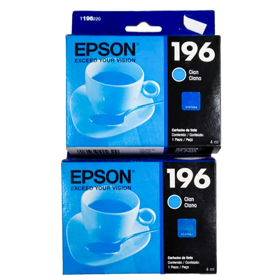 T196220-AL Cartucho de Tinta Cian Epson T196 - Fecha de empaque 2021