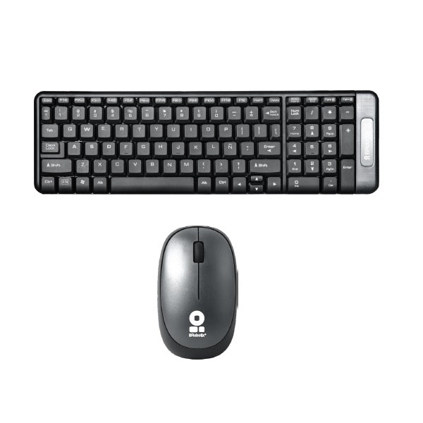 Kit teclado y mouse multimedia 6000625 Brobotix, Inalámbrico, Negro