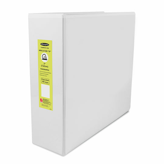Carpeta panorama ACCO herraje D 3 pulgadas color blanco tamaño carta