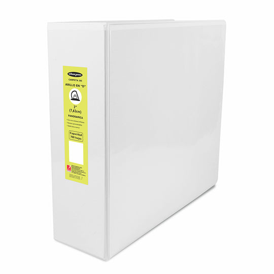 Carpeta panorama ACCO herraje D 3 pulgadas color blanco tamaño carta