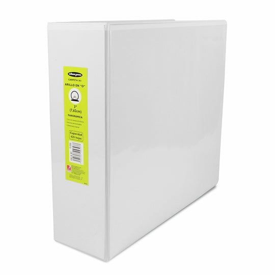 Carpeta panorama ACCO herraje O 3 pulgadas color blanco tamaño carta