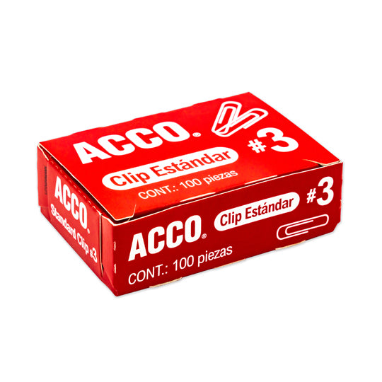 Clip ACCO Estándar no. 3 - caja con 100 piezas