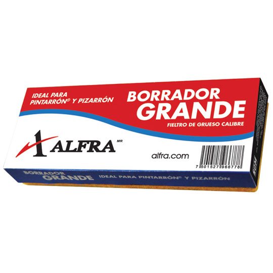 Borrador Alfra para Pizarrón Blanco y de Gis - 1 Pieza