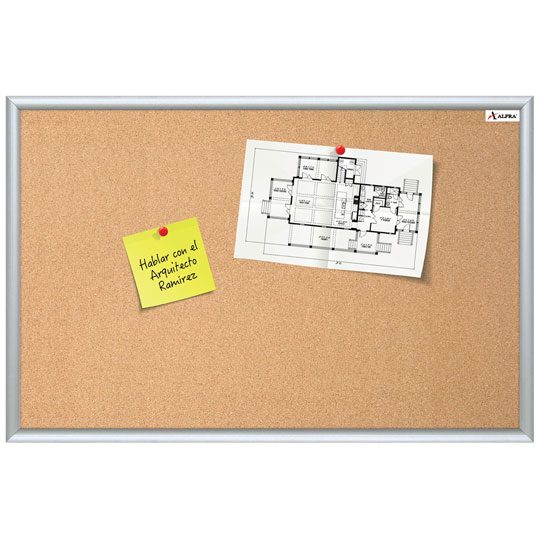 Pizarrón de Corcho Alfra, Color Café de 30cm x 40cm - 1 Pieza