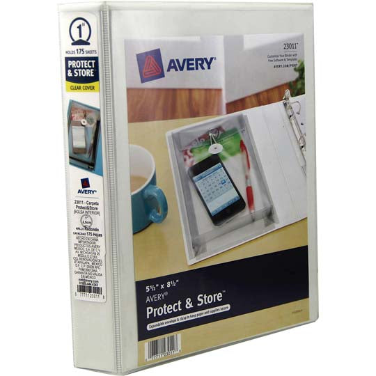 Carpeta AVERY arillo O 1 pulgada color blanco tamaño esquela