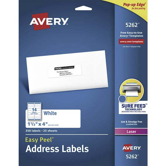 Etiqueta tecnología láser AVERY color blanco - 1 paquete