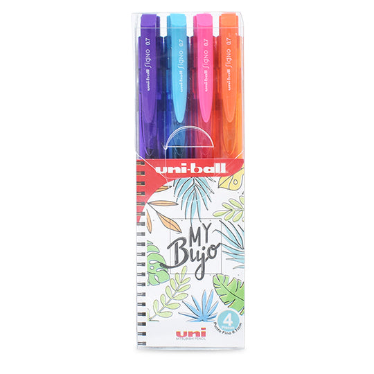 Bolígrafo Uni-Ball Retráctil de Gel Punto Fino 0.7 mm, Surtidos - 4 Piezas