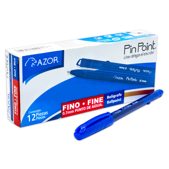 Bolígrafo Pin Point Punto Fino 0.7 mm, Azul - Caja con 12 pzas