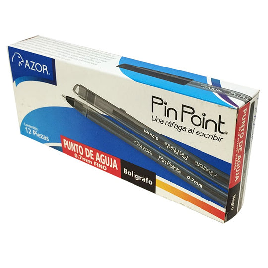 Bolígrafo Pin Point Punto Fino 0.7 mm Negro - Caja con 12 pzas