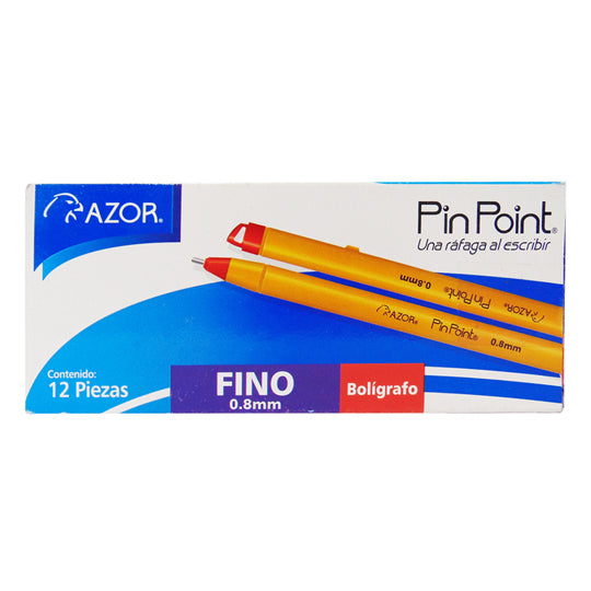 Bolígrafo Pin Point Punto Fino 0.7 mm, Rojo - Caja con 12 pzas