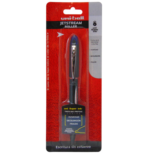 Bolígrafo Uni-Ball Antifraude Punto Mediano 1.0 mm, Azul 1 Pieza