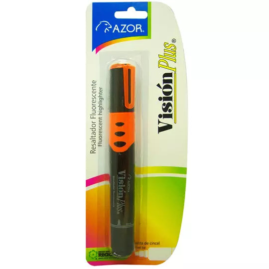 Resaltador de texto Vision Plus punta cincel 6 mm color naranja blíster