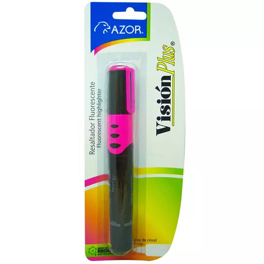 Resaltador de texto Vision Plus punta cincel 6 mm color rosa blíster