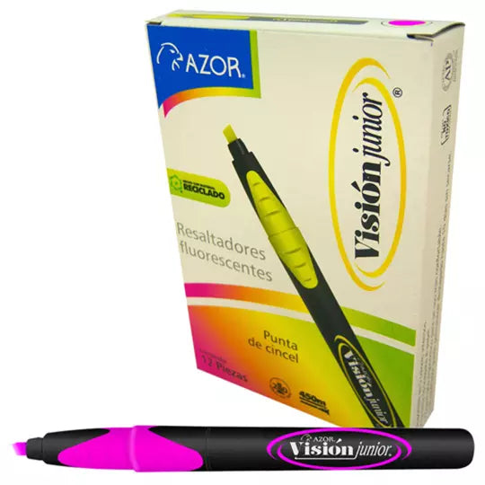 Resaltador de texto Vision Junior puntacincel 4 mm color rosa caja con 12 pzaS