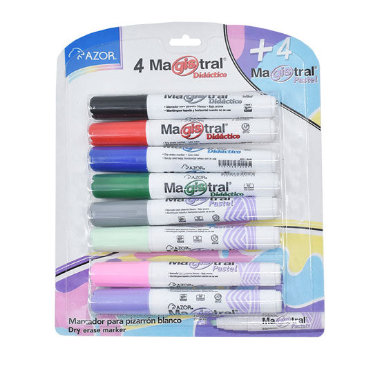 Marcador Magistral Didáctico AZOR colores surtidos - caja con 8 piezas