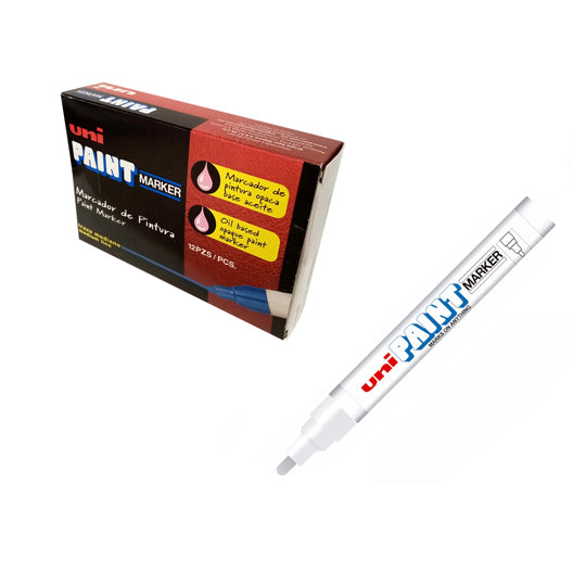 Marcador permanente UniPaint AZOR blanco - caja con 12 piezas